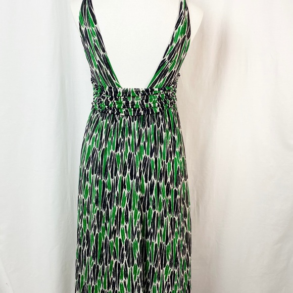DVF Green Black White Celosa Anthropod Print Dress - Picture 4 of 9